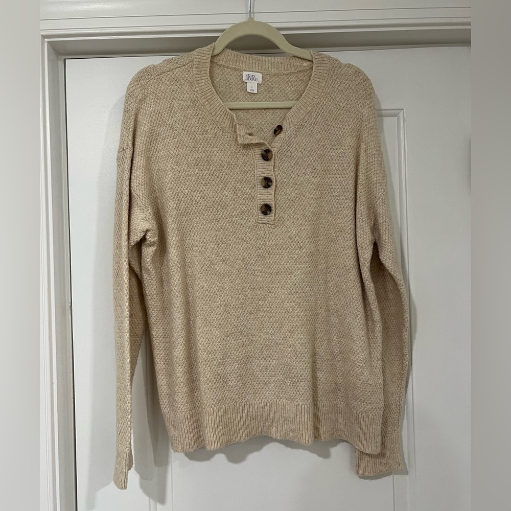 Stars Above Henley Cotton-blend Sweater